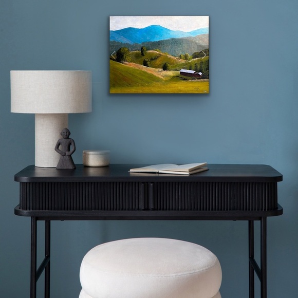 "Blue Mountain Vista" Landscape Painting Acrylic on 16 X 20 Stretched Canvas - Picture 2 of 4